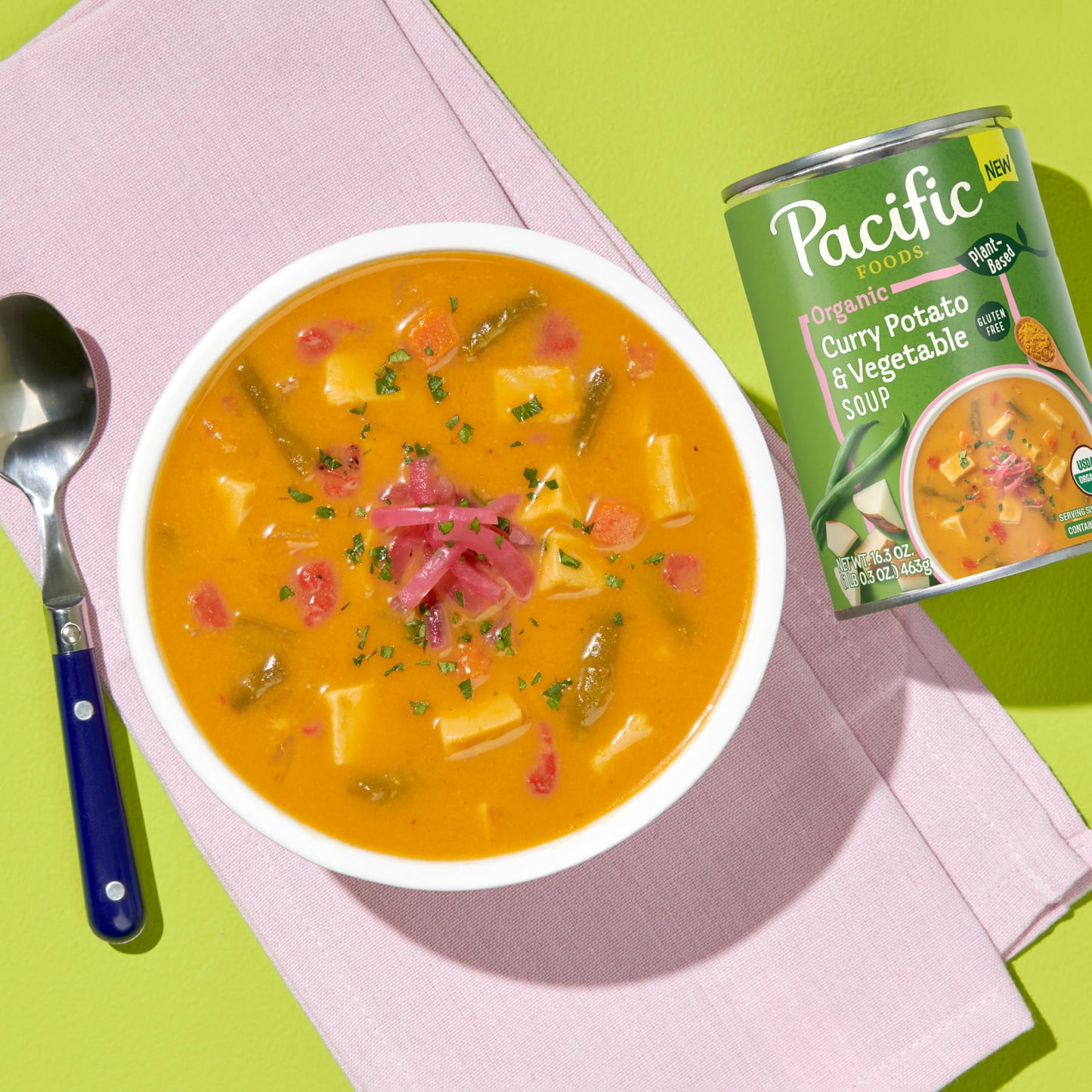 Pacific Foods Organic Curry Potato and Vegetable Soup, 16.3 oz Can