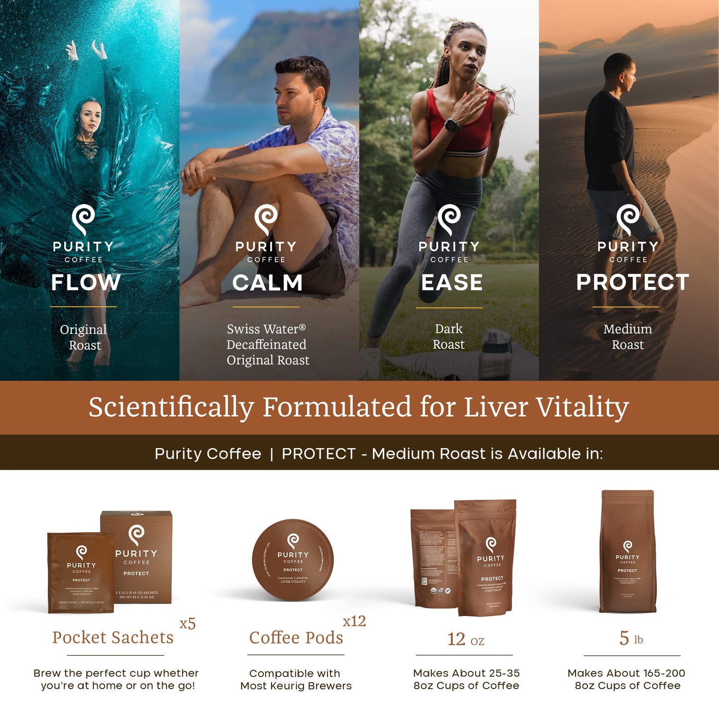 Purity Coffee PROTECT Highest Antioxidant Light-Medium Roast - USDA Certified Organic Specialty Grade Arabica Whole Bean Coffee