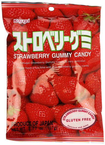 Kasugai Gummies Strawberry Gummy Candies, 3.77 Ounce