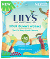 LILYS No Sugar Added Sour Gummy Worms Tart n Tasty Fruit Flavors Peg Bag, 1.8 oz