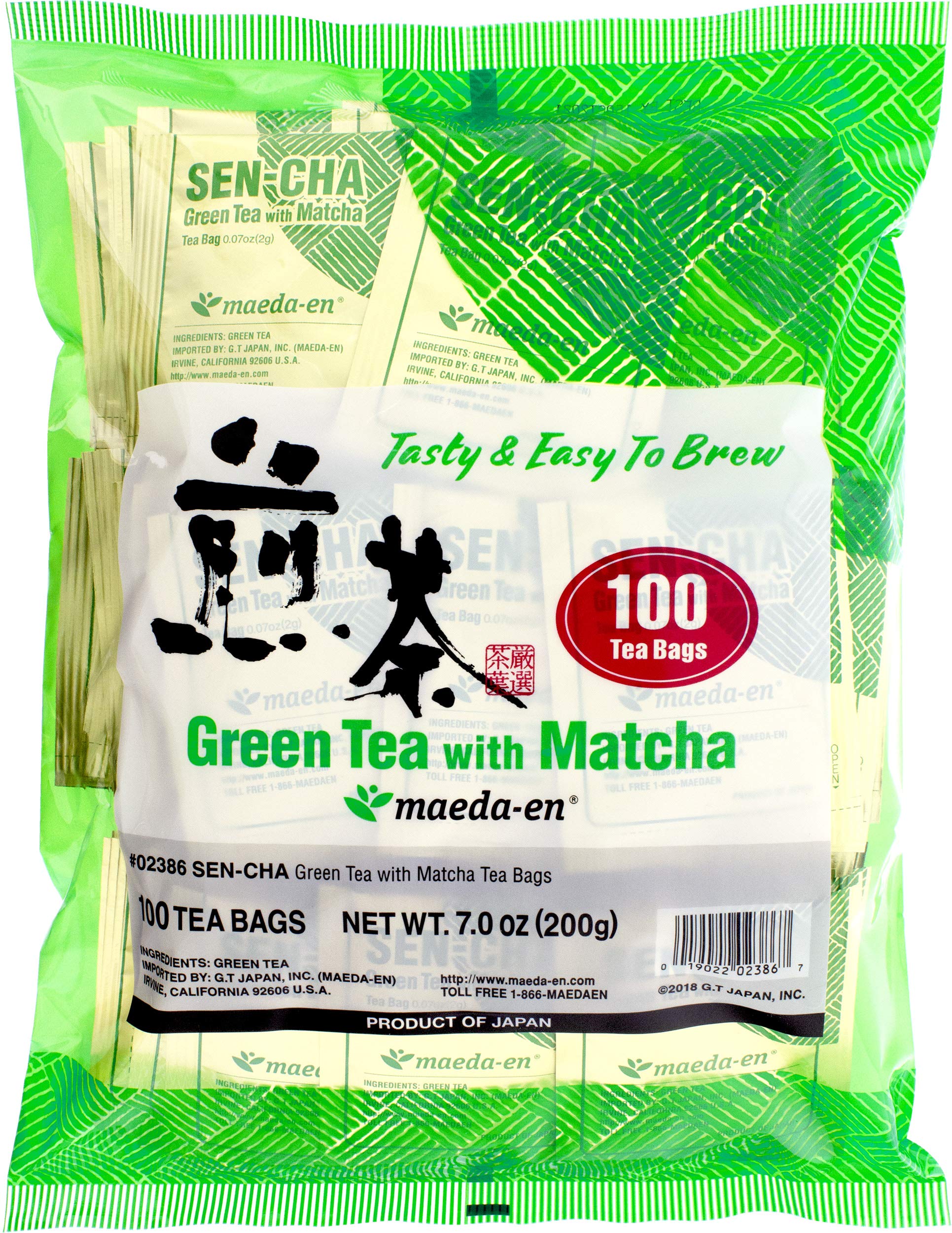 Maeda Sen-Cha Green Tea With Matcha Tea Bags, 100-Count