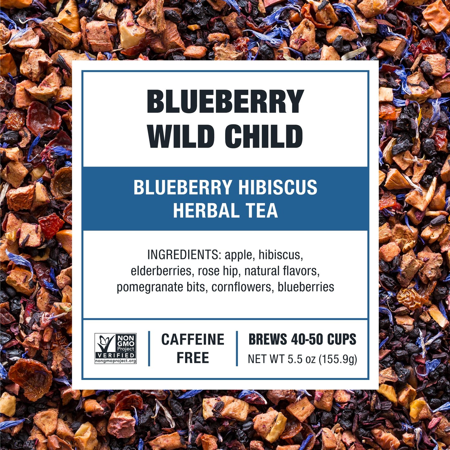 Tiesta Tea Blueberry Wild Child Loose Leaf Herbal Tea - Non-Caffeinated - 5.5 oz Refillable Tin - Brews Up to 50 Cups