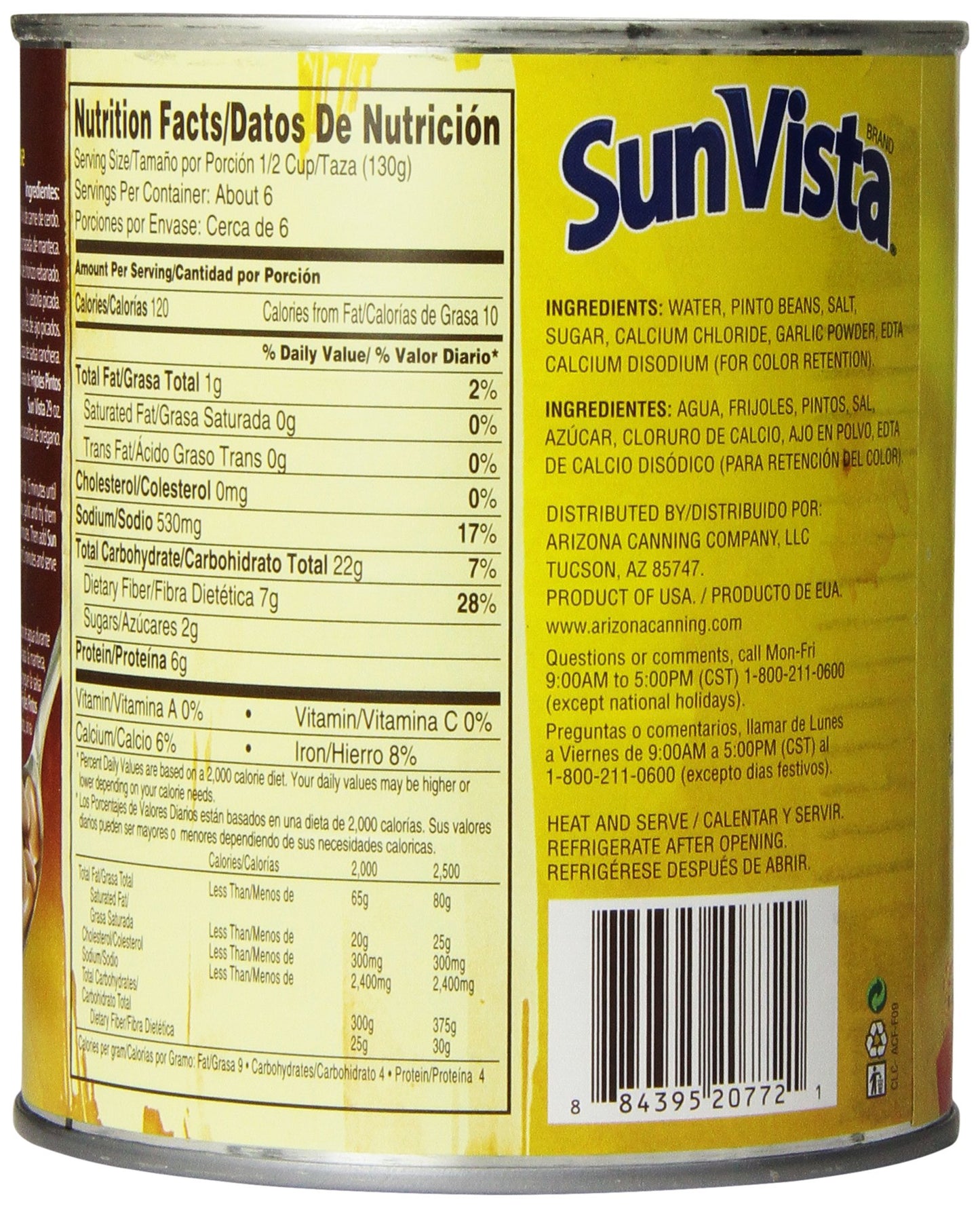Sun Vista Pinto Beans, 29 Oz (Pack of 3) - High-Quality, Protein-Rich Legumes for Healthy Meals, Total 1.81 Pounds