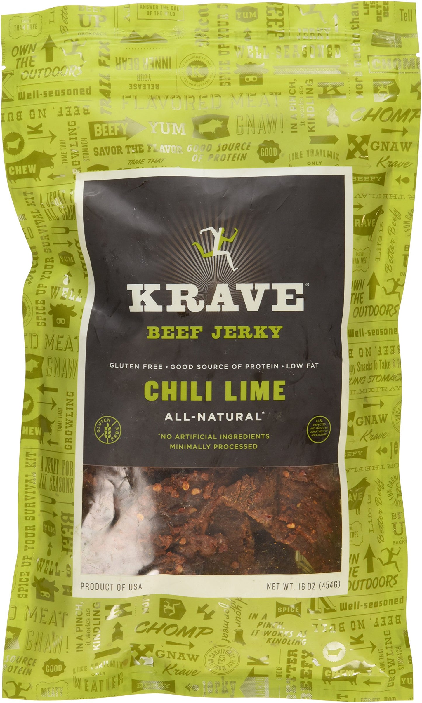 Krave Beef Jerky Chili Lime 16 Ounce