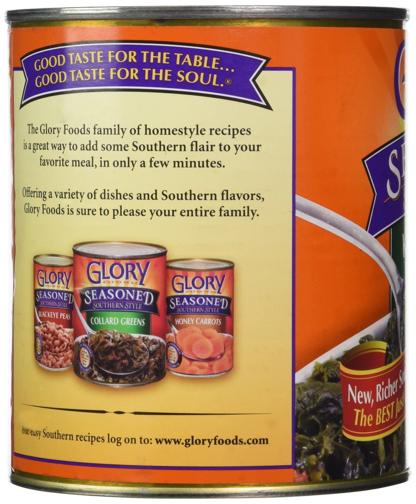Glory Foods, Seasoned, Kale Greens, 27oz Can (Pack of 4)