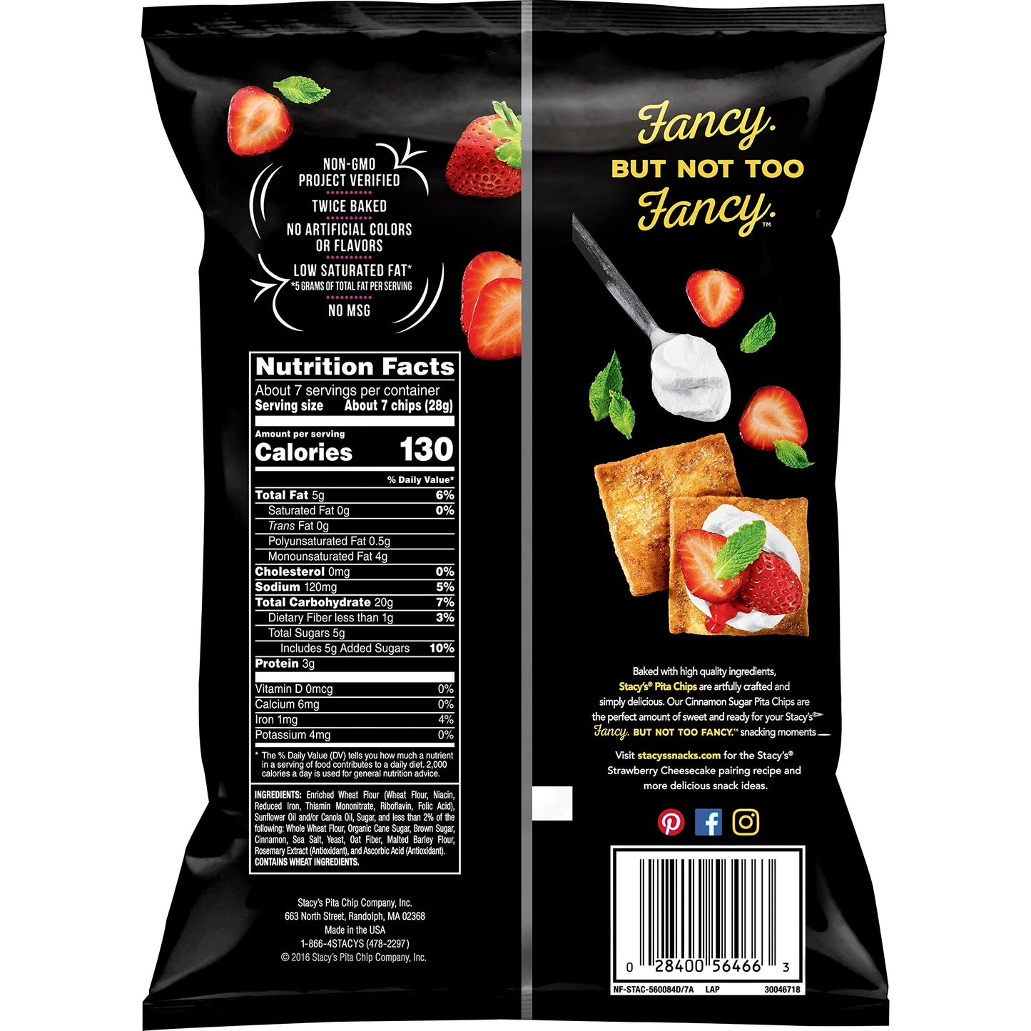 Stacys Cinnamon Sugar Flavored Pita Chips, 7.33 Ounce (Pack Of 12)