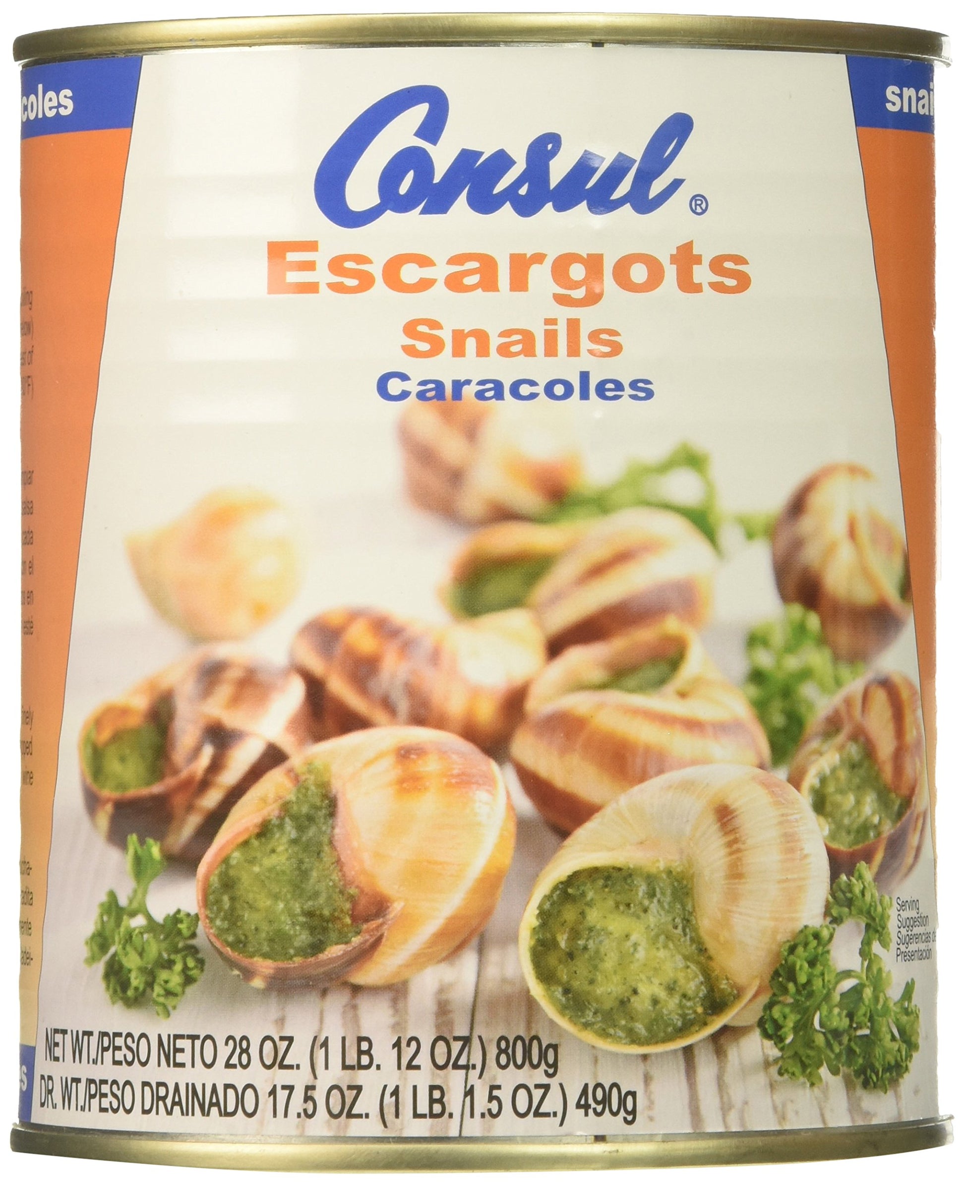 Roland Foods Consul Very Large Escargot Snails  28 Ounce Can  Pack Of 2