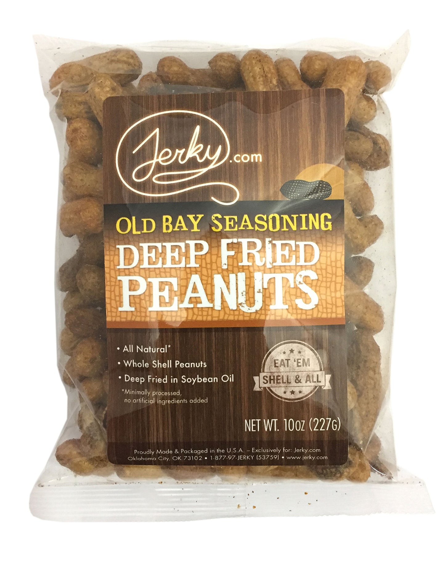 Jerky.Com Old Bay Seasoned Peanuts In Shell 10Oz - Deep Fried Peanuts In Shell - Roasted Peanuts For Human - Usa Grown, Ultimate Spicy Gourmet Gift Peanuts