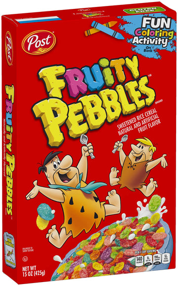 Post Fruity Pebbles Cereal With Vitamins & Minerals, Gluten-Free, Kosher Pareve, 11 Ounce (Pack Of 4)