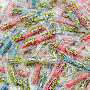 SOUR PUNCH TWISTS STRAWS 3 lb - Candy in Bulk Bag, Assorted, Fruit Flavored, Chewy Candies, Individually Wrapped, Kosher & Halal