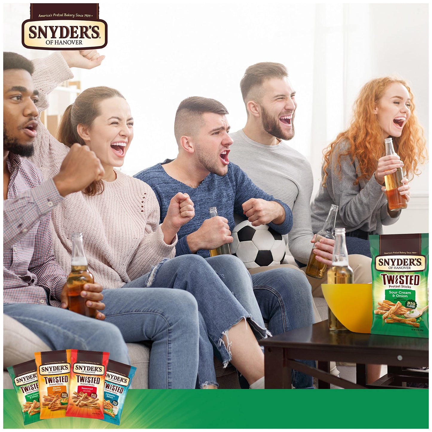 Snyder'S Of Hanover, Sour Cream & Onion Twisted Pretzel Sticks, 12 Oz Bag
