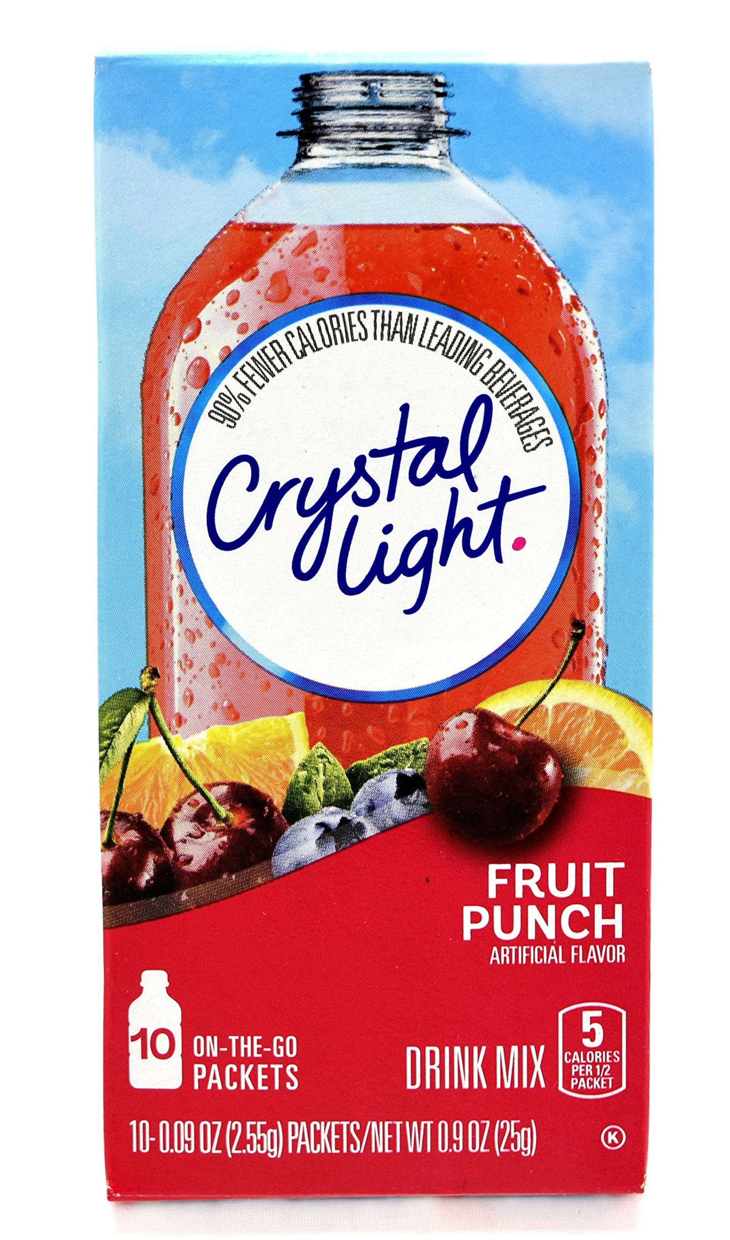 Crystal Light On The Go Fruit Punch Drink Mix, 10-Count Boxes (Pack of 5)