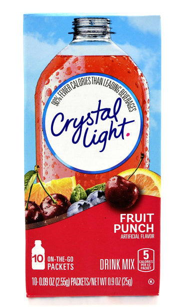Crystal Light On The Go Fruit Punch Drink Mix, 10-Count Boxes (Pack of 5)