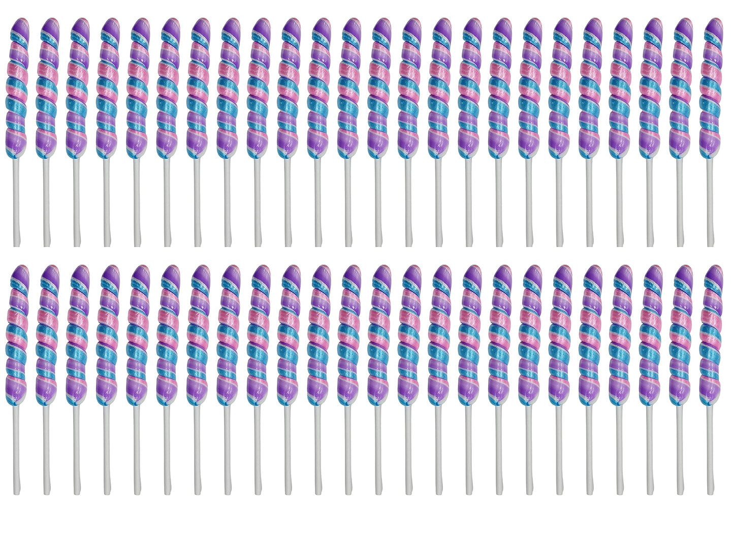 Adams & Brooks Unicorn Pops - 48 Count Lollipops, Individually Wrapped, Strawberry Flavor, Pink/Blue/Purple