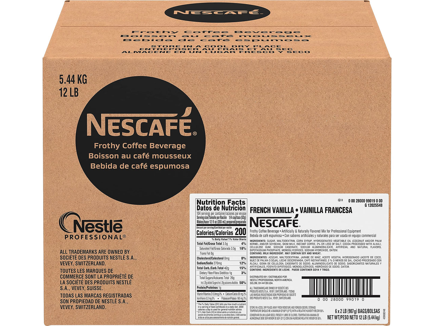 Nescaf? Coffee  French Vanilla Cappuccino Mix  32-Ounce Bags (Pack of 6)