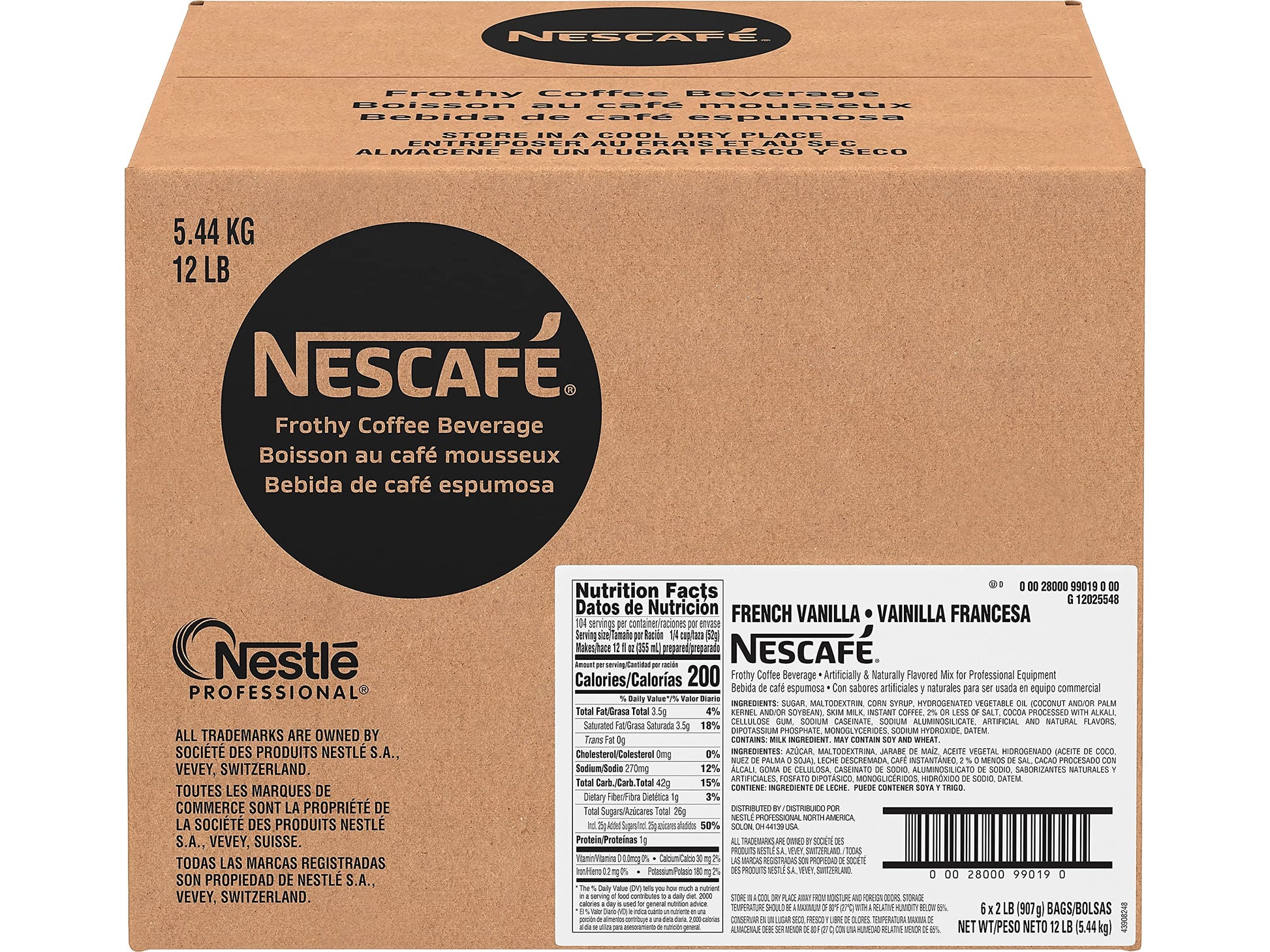 Nescaf? Coffee  French Vanilla Cappuccino Mix  32-Ounce Bags (Pack of 6)