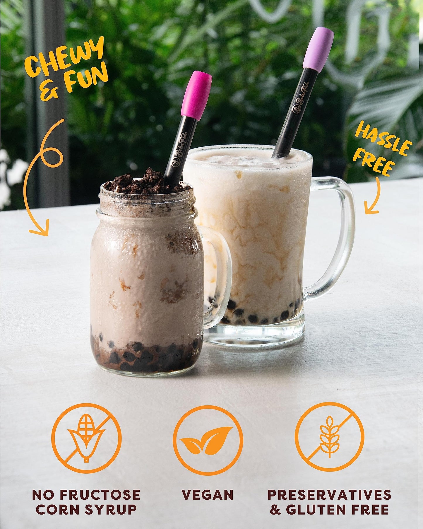 BOBA FIDE Instant Brown Sugar Boba Tapioca Pearls Bulk, 60 Packets of Black Tapioca Pearls in Brown Sugar Syrup for Boba Bubble