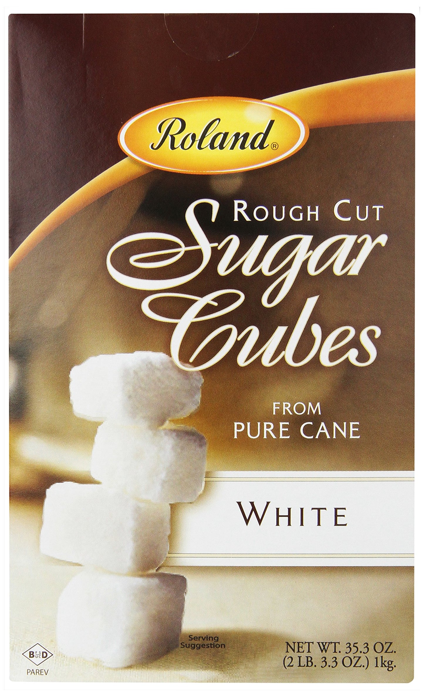 Roland Foods Rough Cut White Sugar Cubes, 35-Ounce Box, Specialty Imported Food, Pack of 2