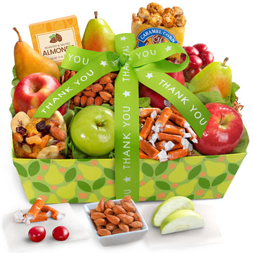 A Gift Inside Thank You Orchard Delight Fruit And Gourmet Basket