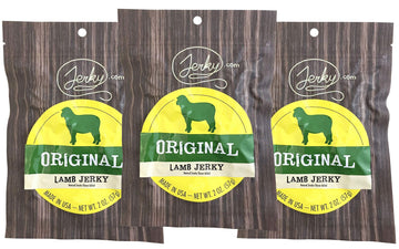 Jerky.Com Exotic Original Lamb Jerky - Wild Game Meat Snacks, Exotic Snacks, High-Protein, All-Natural, No Added Preservatives -
