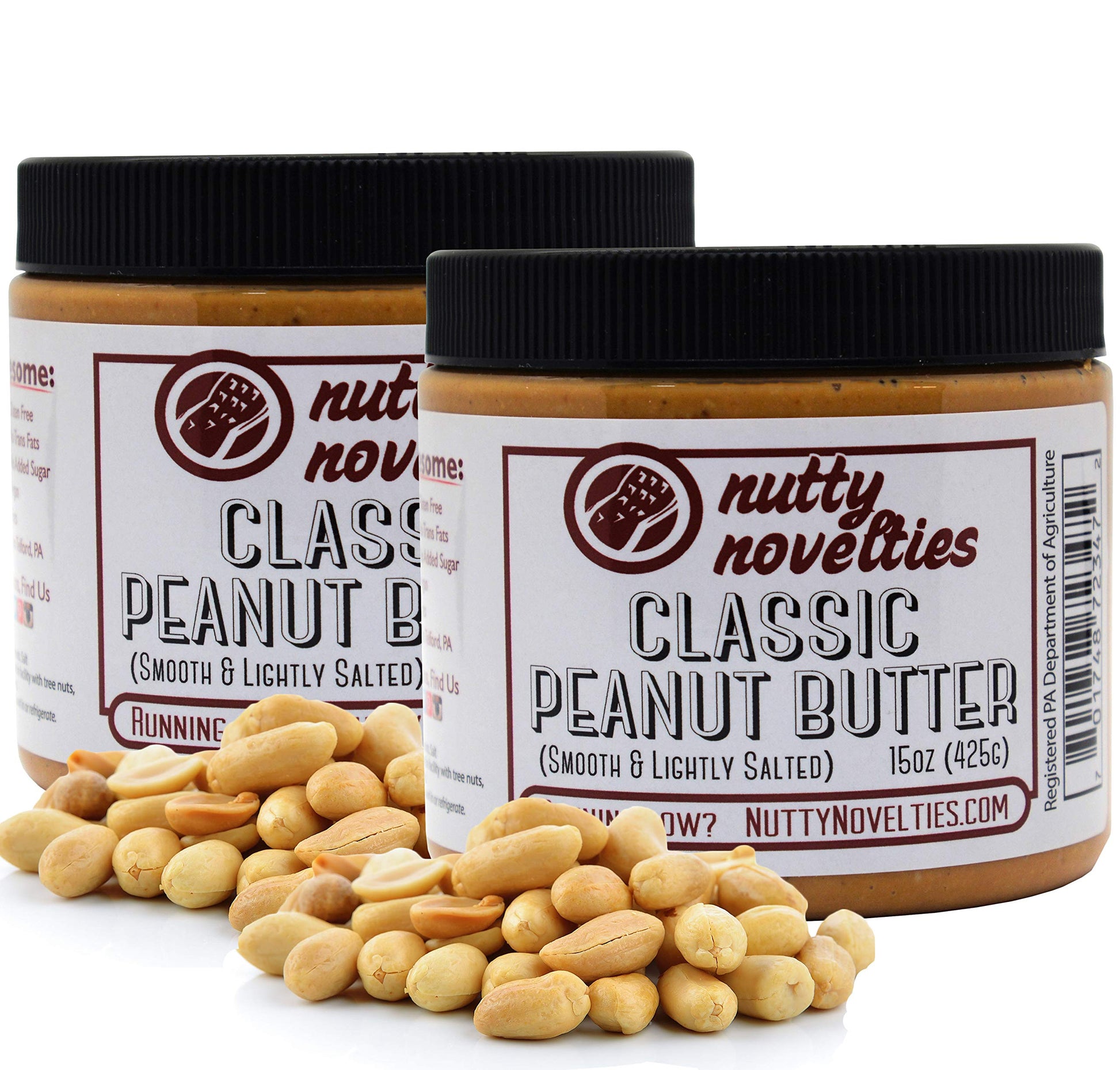 Nutty Novelties Classic Salted Peanut Butter - High Protein, Low Sugar - 30 Ounces