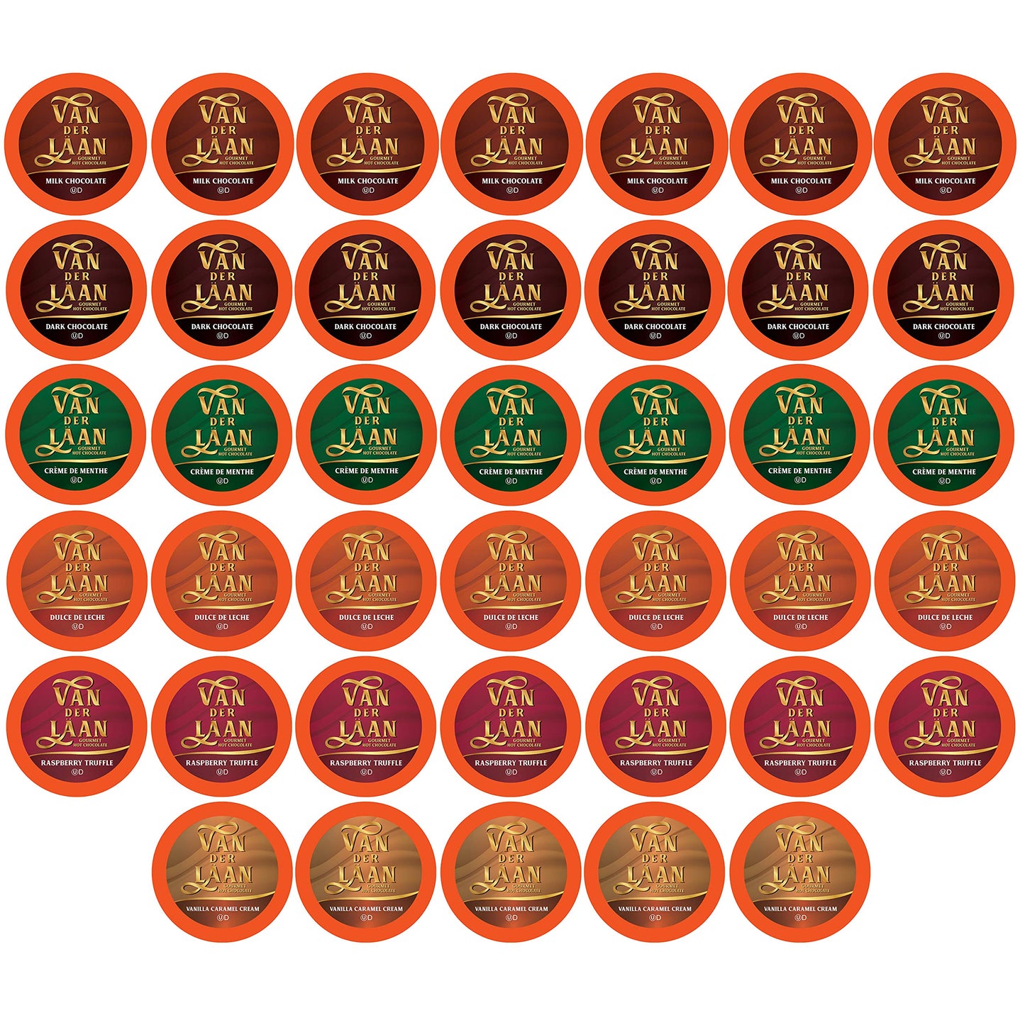 Van Der Laan Chocolate Hot Cocoa Pods, Gourmet Assorted Variety Pack, Compatible with K Cup Brewers, 40 Count
