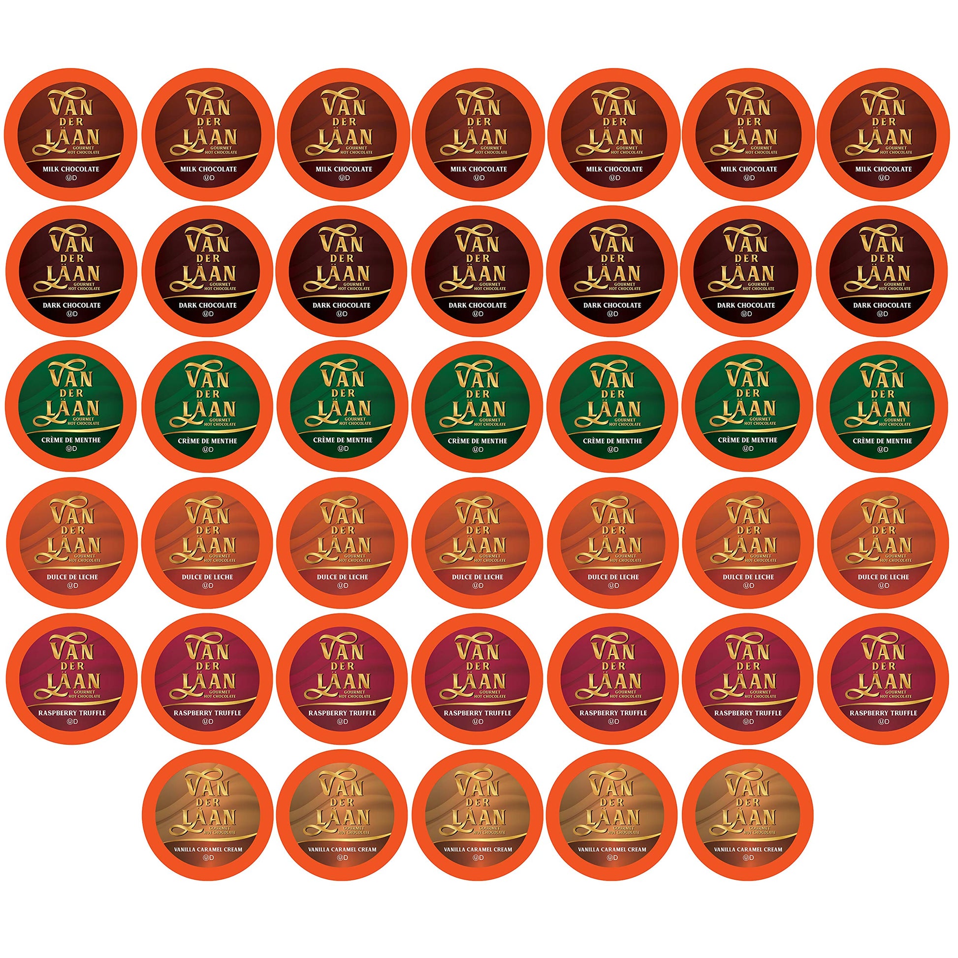 Van Der Laan Chocolate Hot Cocoa Pods, Gourmet Assorted Variety Pack, Compatible with K Cup Brewers, 40 Count