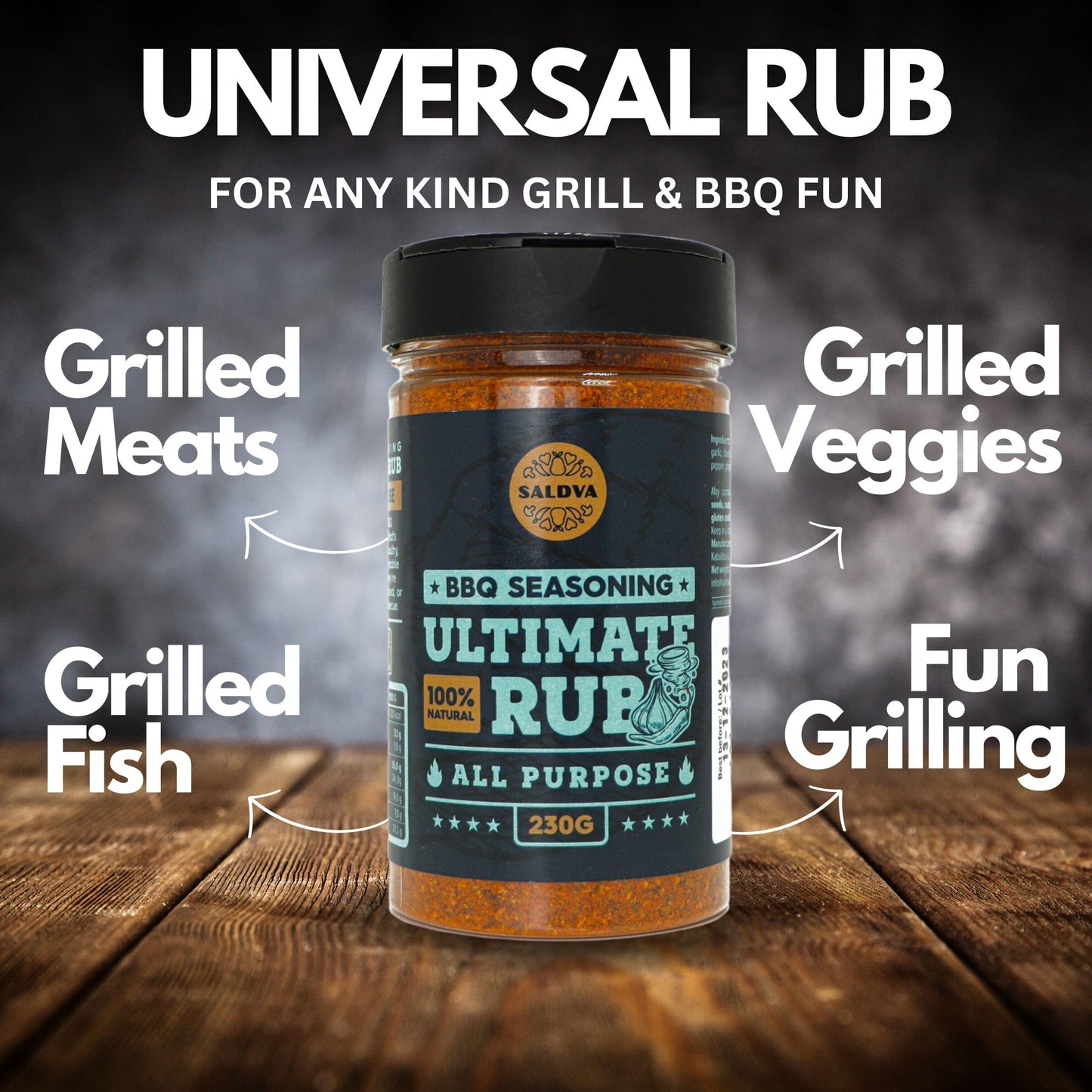 Ultimate Rub BBQ All Purpose Seasoning - 100% Natural and Universal Seasoning - Flavourful All-Round Blend of Spices for Amazing