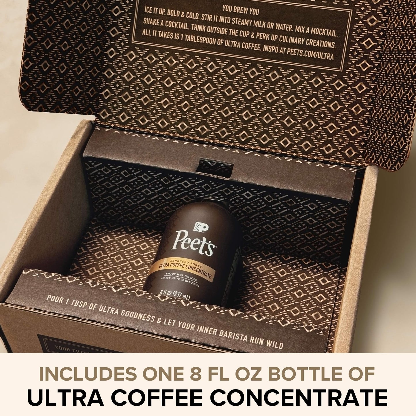 Peet'S Coffee, Ultra Coffee Concentrate, Instant Hot, Cold Brew, Or Iced Coffee - Espresso Forte, 8 Fluid Ounce Bottle (16 Servi