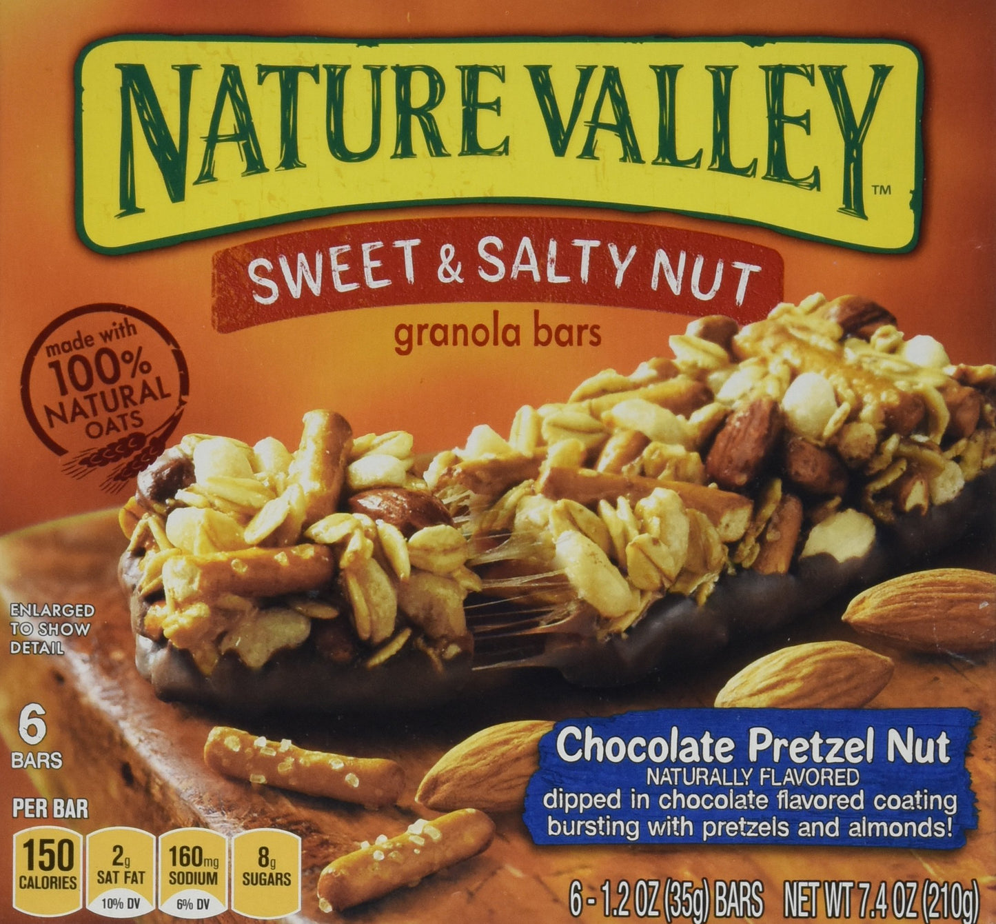 Nature Valley Granola Bars Sweet & Salty Chocolate Pretzel Nut 7.4oz Box Pack of 4