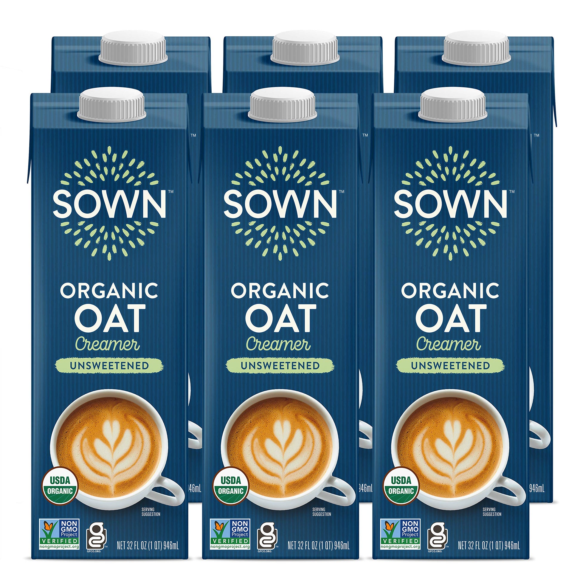 SOWN Organic Oat Creamer Unsweetened - Barista Oat Milk Non Dairy Coffee Creamer - Plant Based, Dairy-Free, Vegan, 0g Added Suga