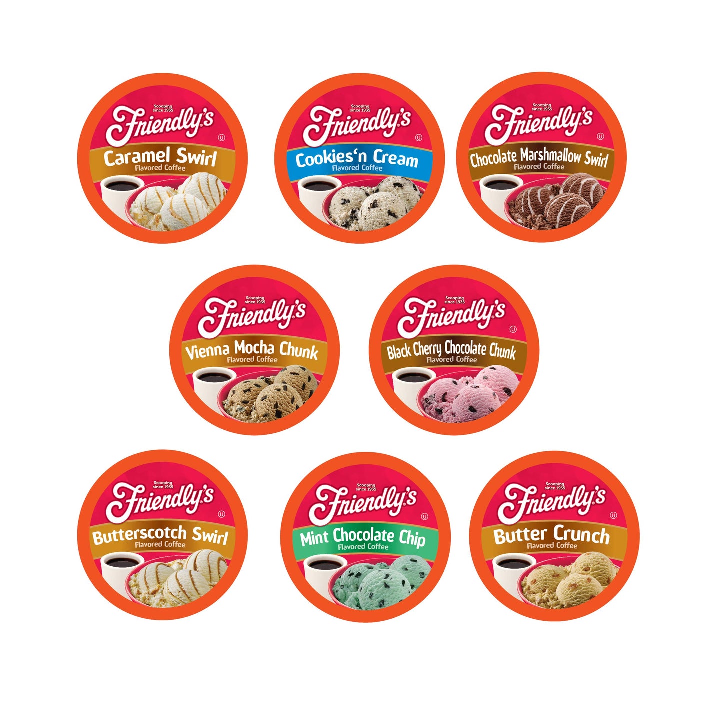 Friendlys Coffee Pods Assorted Flavored Ice Cream Variety Pack, Compatible with Keurig K Cup malt-inspired, 40 Count