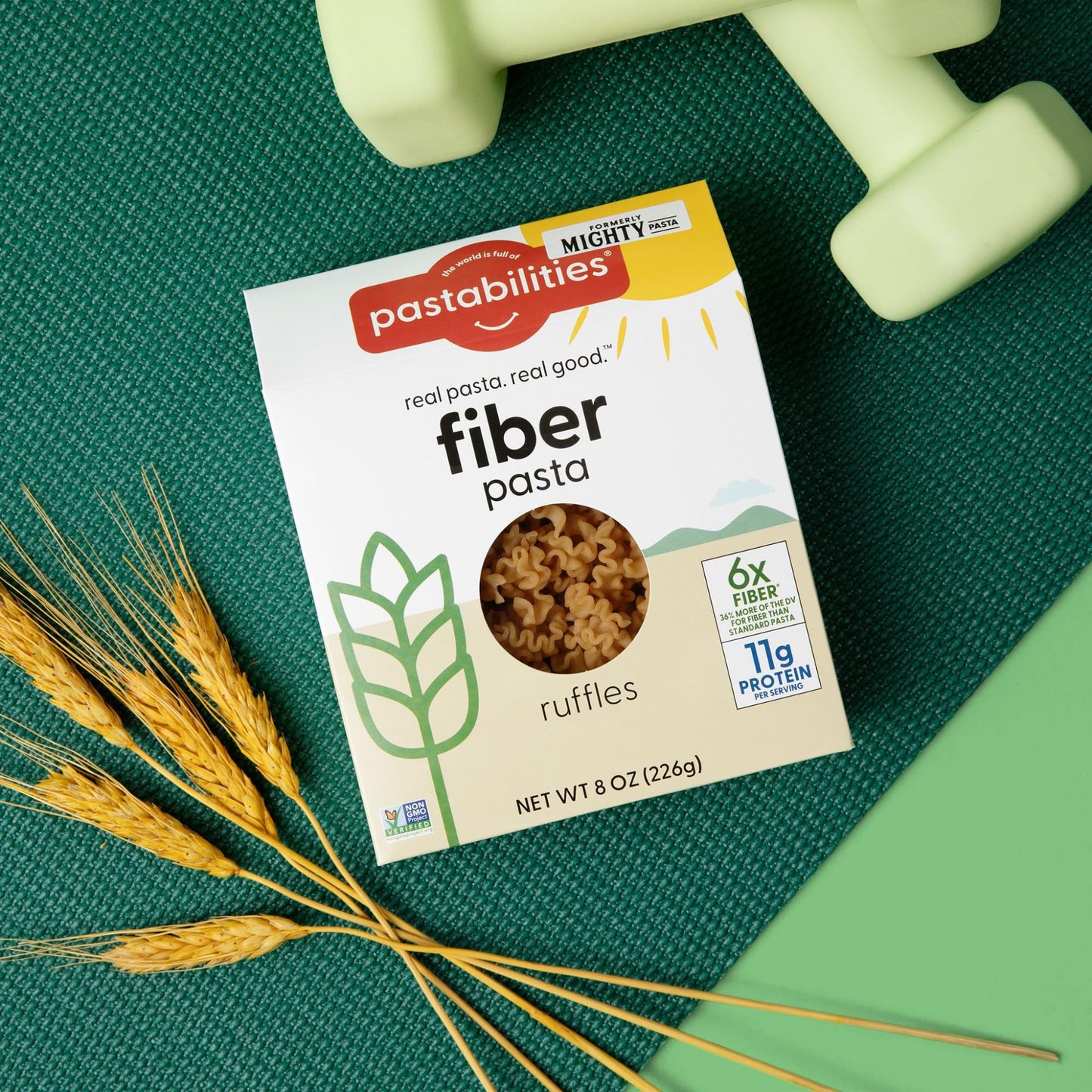 Pastabilities High Fiber Pasta - Ruffles Shaped Wheat - 11g Protein per serving, Delicious Taste & Texture, Excellent Source of