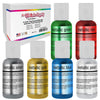 U.S. Cake Supply Airbrush Cake Pearlescent Shimmer Metallic Color Set - The 6 Most Popular Metallic Colors In 0.64 Fl. Oz. (19Ml) Bottles - Safely Made In The Usa Product