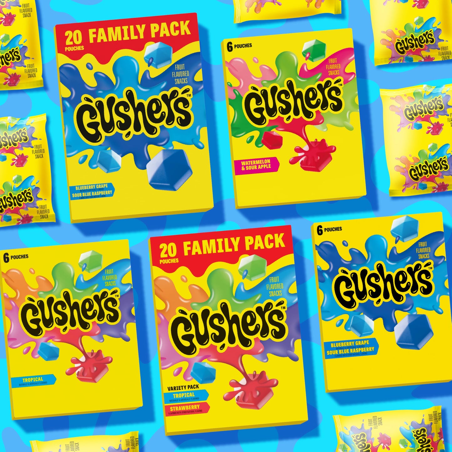 Gushers Fruit Flavored Snacks  King Size Pouches  Tropical Flavor  10 Ct  19 oz