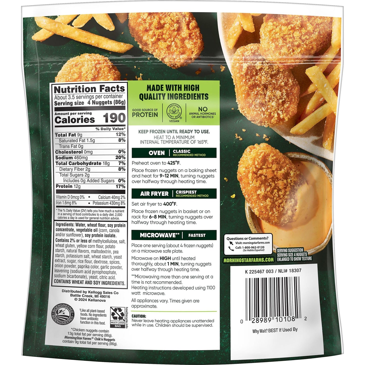 MorningStar Farms Plant Based Chikn Nuggets, Vegan Meat, 10.5oz