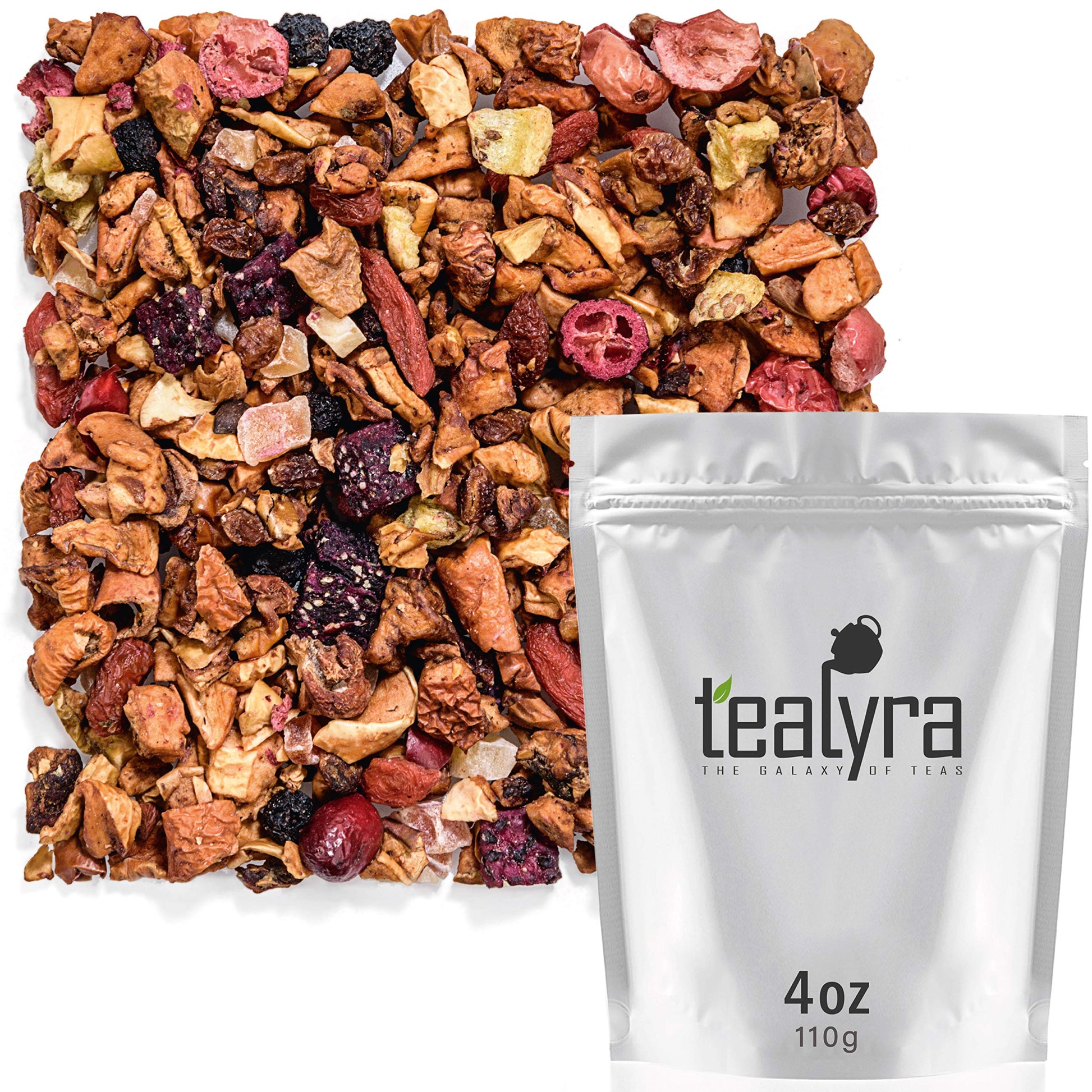 Tealyra Tropical Harvest Fruity Herbal Loose Leaf Tea, Caffeine Free, 4 Ounce