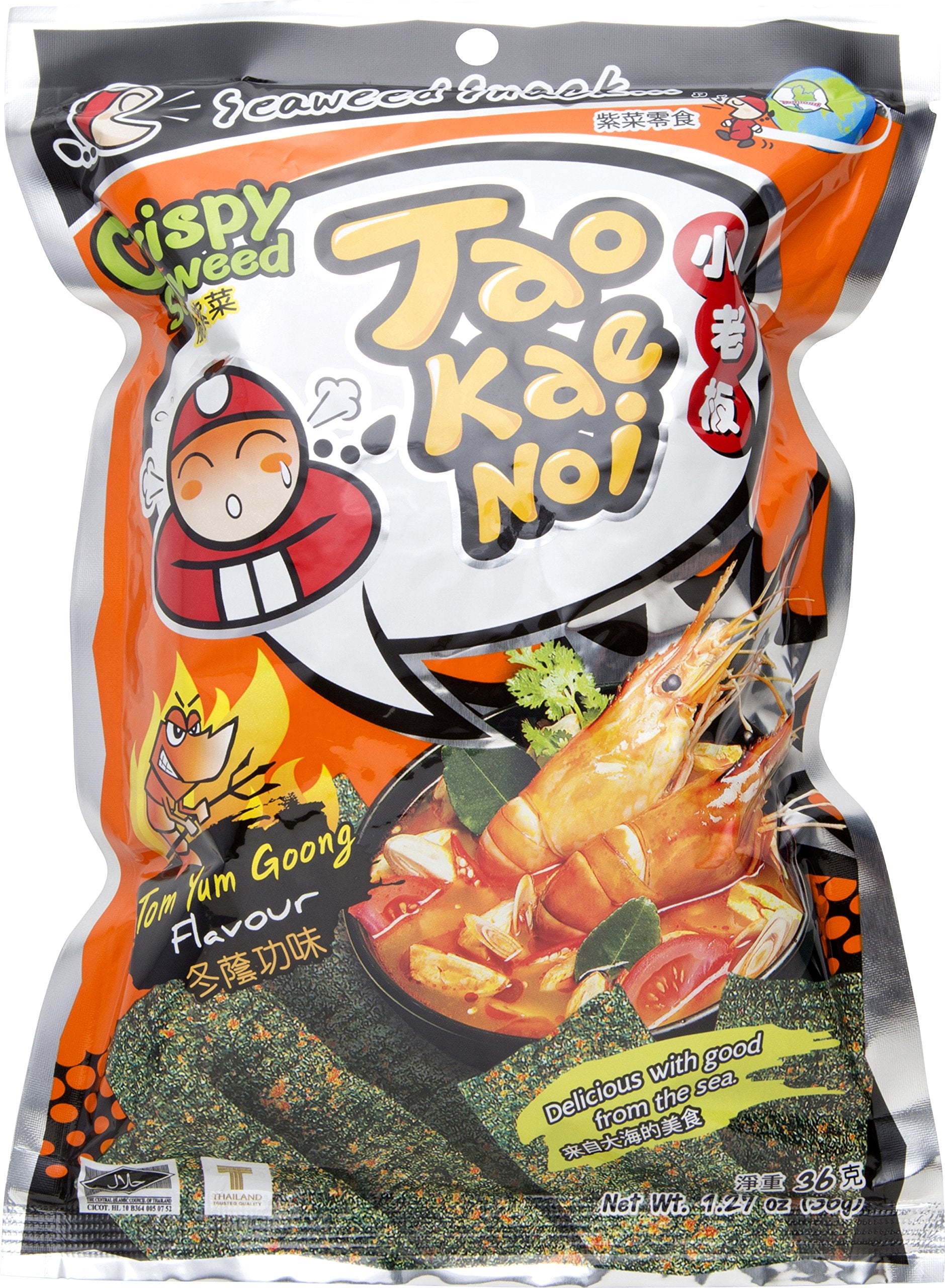 Tao Kae Noi Crispy Seaweed Tom Yum Goong, 1.27 Oz (Pack Of 6)