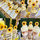 Honbay 24Pcs Cute Sunflower Cupcake Toppers Fruit Picks Cake Decorations