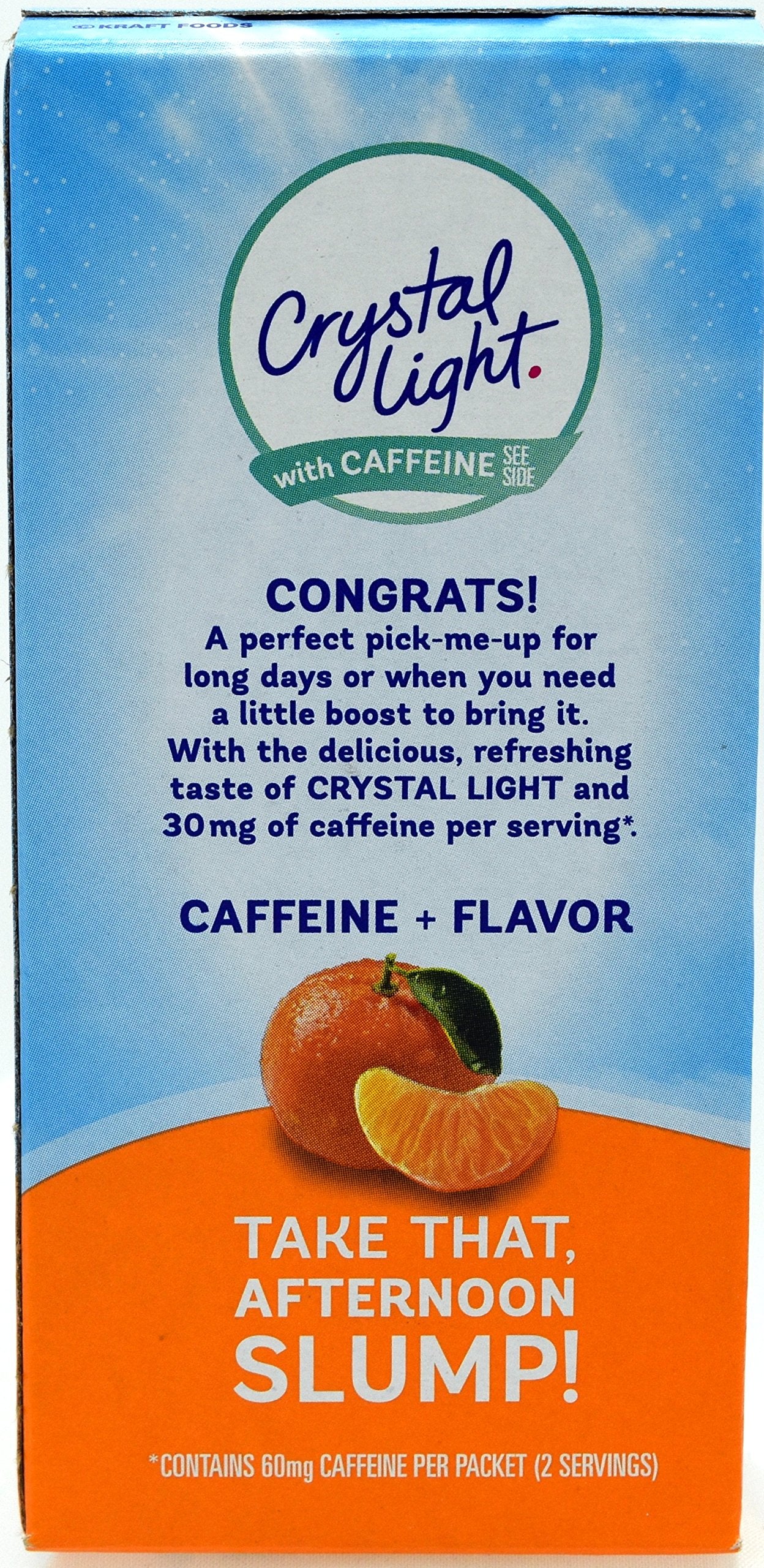 Crystal Light On The Go Citrus Drink Mix with Caffeine, 10 Packets, 0.9 Fl Oz, Pack of 8
