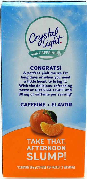 Crystal Light On The Go Citrus Drink Mix with Caffeine, 10-Packet Box, 0.9 Ounce, Pack of 26