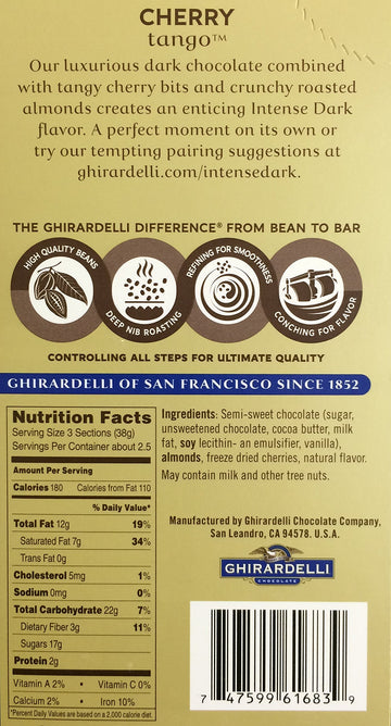 Ghirardelli Choc Bar Drk Chry Tango