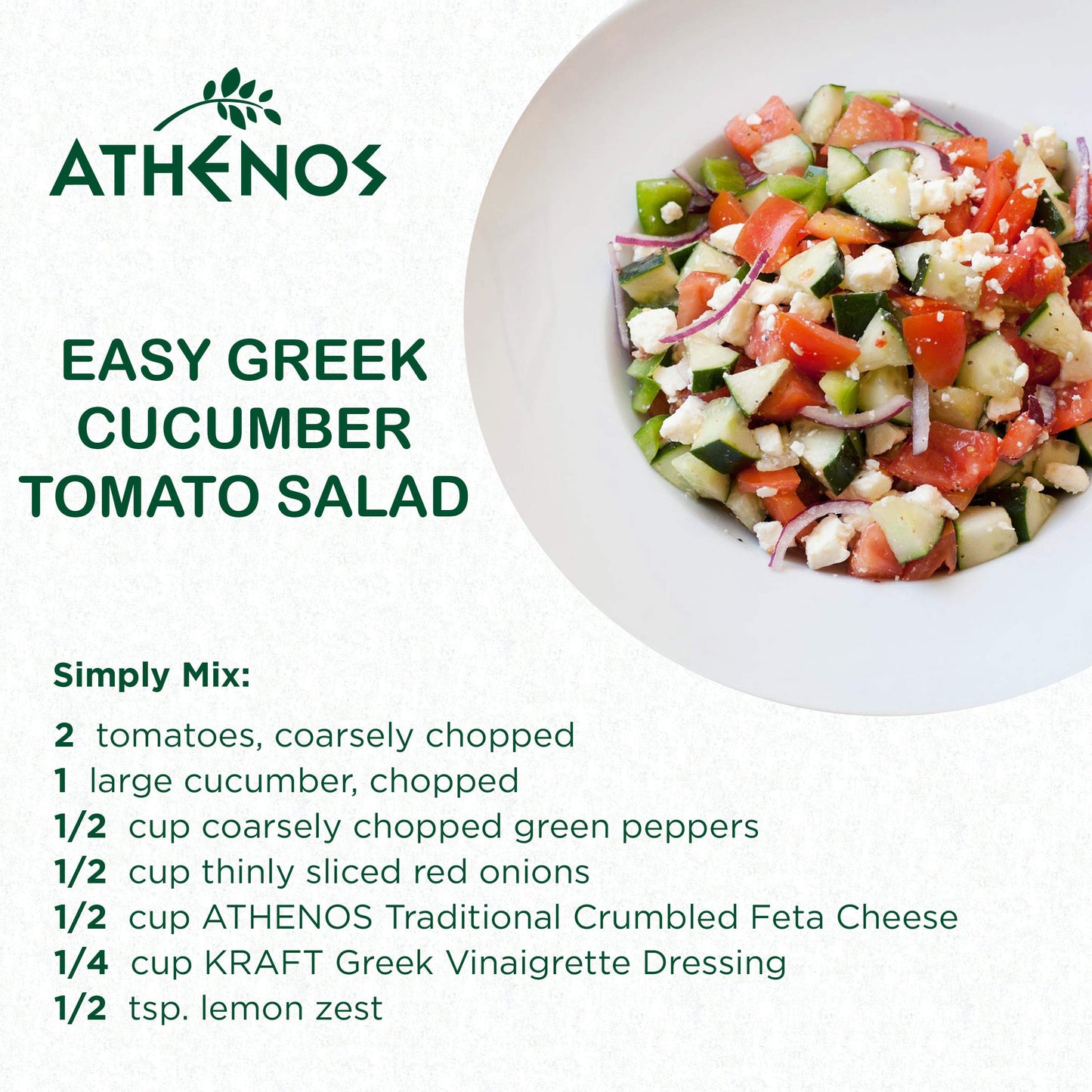 Athenos Traditional Crumbled Feta Cheese (4 oz Tub)