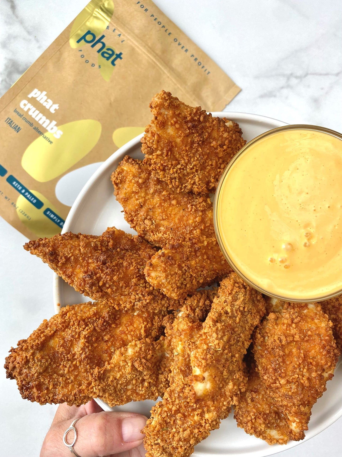 Real Phat Foods Keto Bread Crumbs - Gluten Free Bread Crumbs 1 Net Carb - Paleo, Dairy Free, Low Carb, Grain Free, Almond Flour