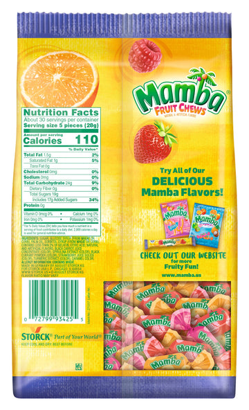 Mamba Fruit Chews Candy, 30 Oz Bag