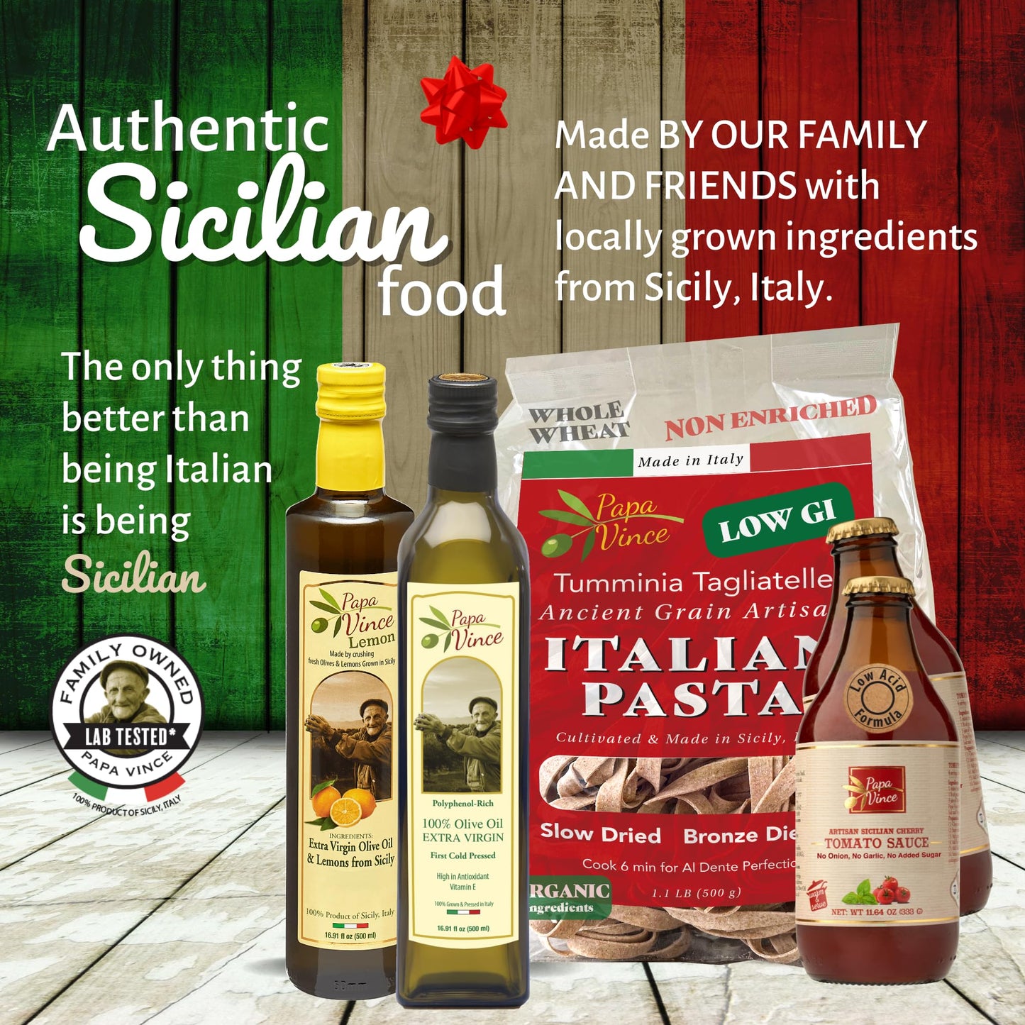 Papa Vince Italian Food Gift Basket - Gourmet Gifts from Sicily, 0.51 Fl Oz