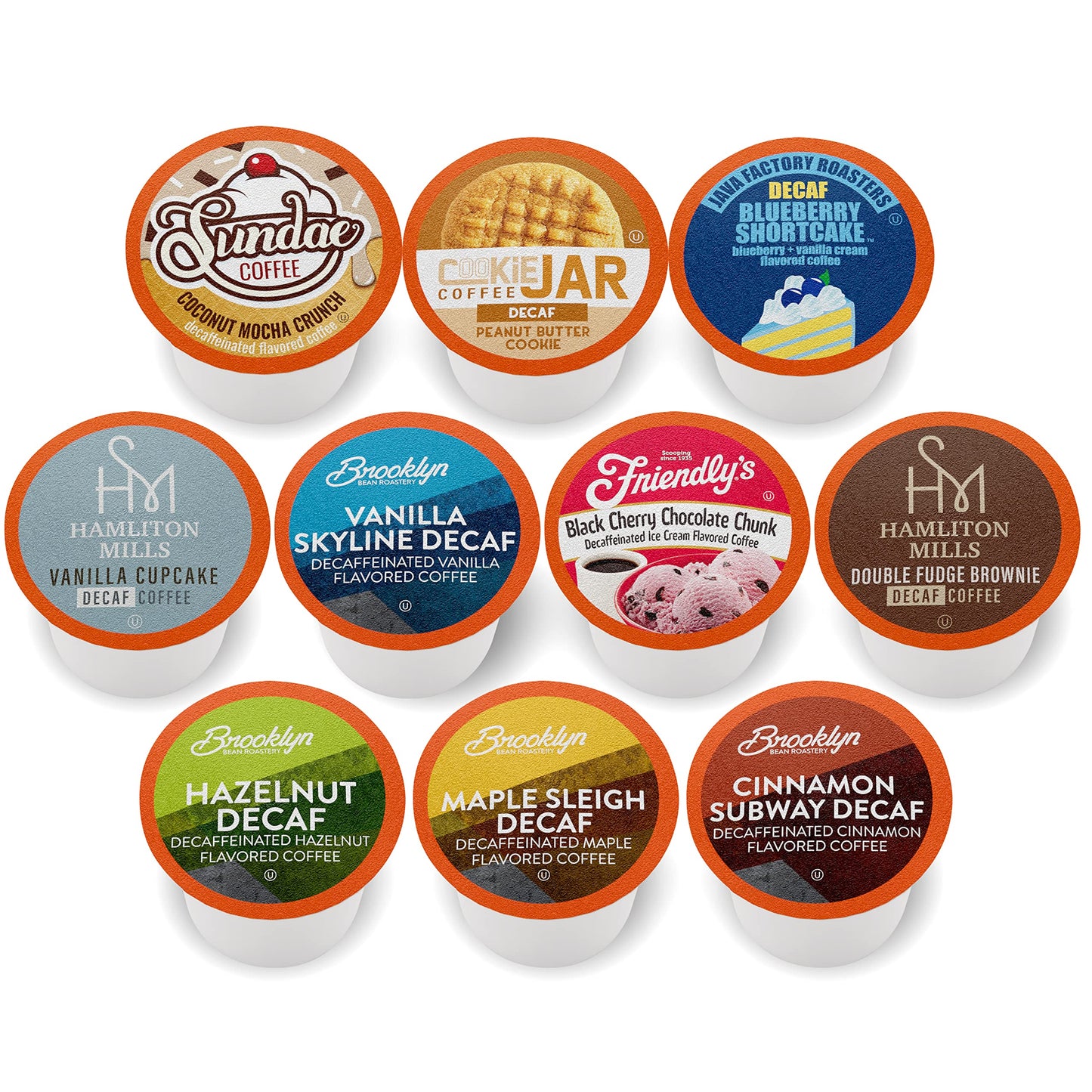 Two Rivers Coffee Decaf Flavored Coffee Pods, Assorted Variety Pack, 40 Count, Compatible with Keurig K Cup malt-inspired