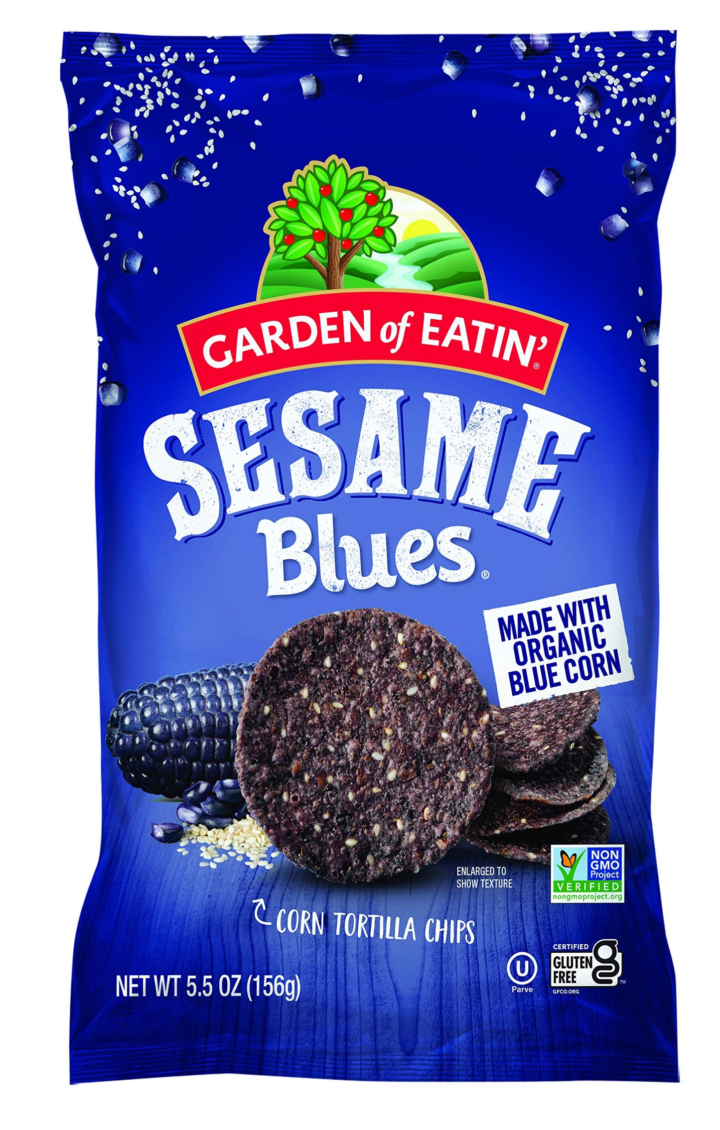 Garden Of Eatin' Tortilla Chips, Sesame Blues, 5.5 Oz (Pack Of 12)