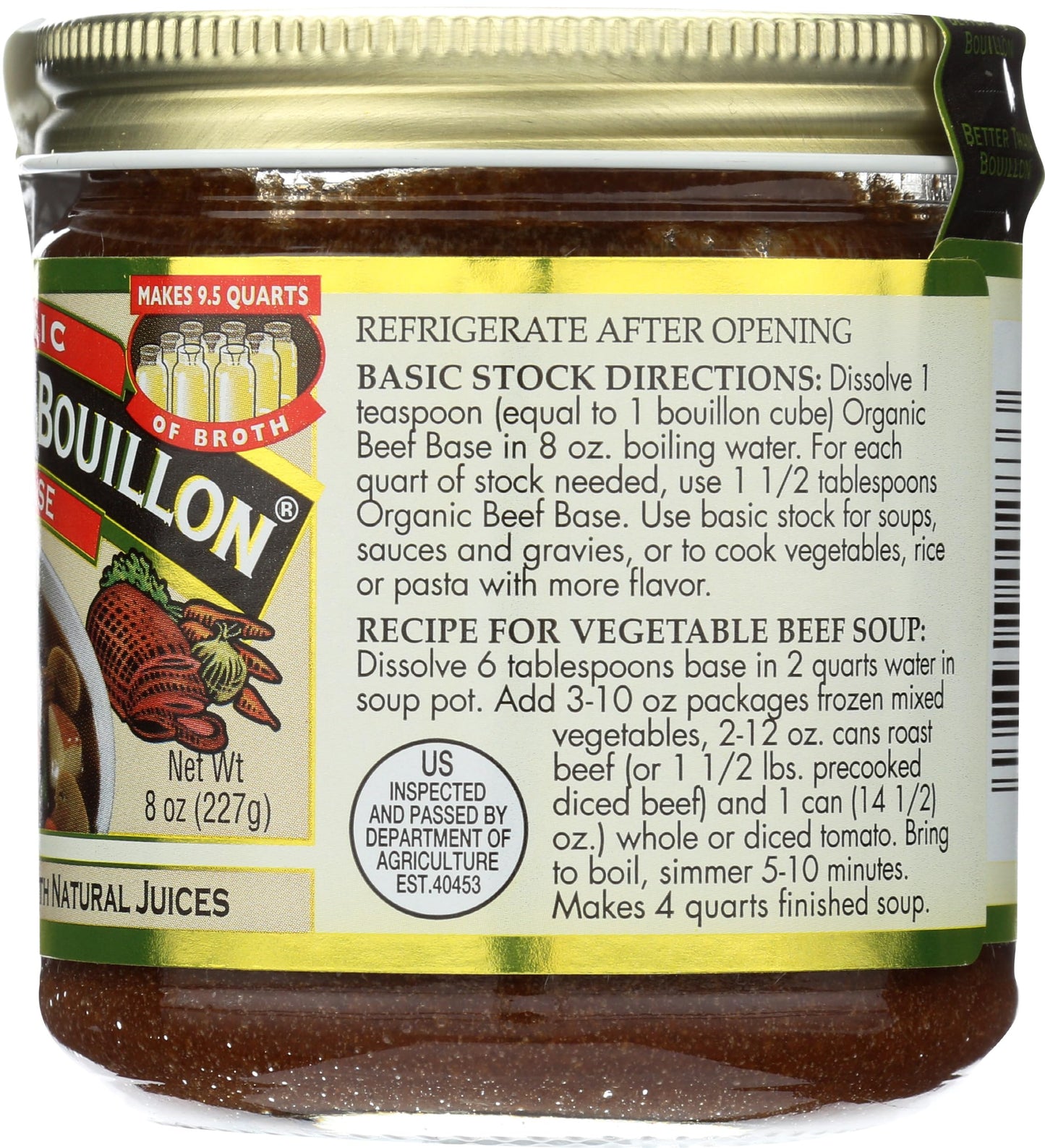 Better Than Bouillon Organic Beef Base, Zero Trans Fat, 8 Ounces (Pack Of 6)