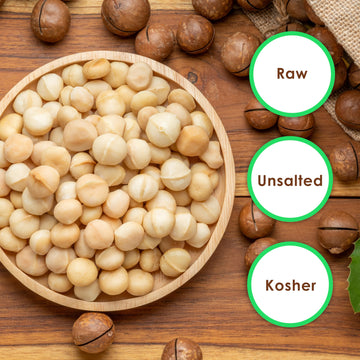 Jaybees Raw Macadamia Nuts - Jumbo Unsalted Whole, High Protein Snack, 2 Pound Bulk Bag